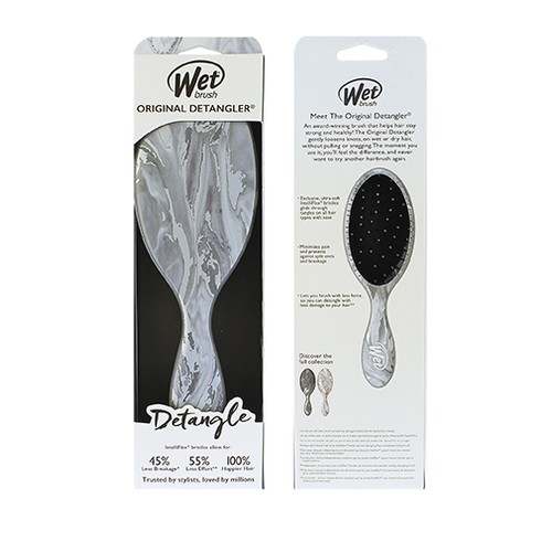 Wet Brush Original Detangler Metallic Marble Silver Kart na vlasy donna