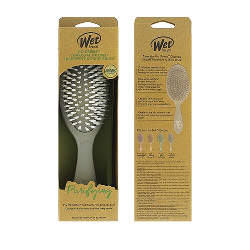 Wet Brush Go Green Treatment and Shine Brush Charcoal Kart na vlasy donna
