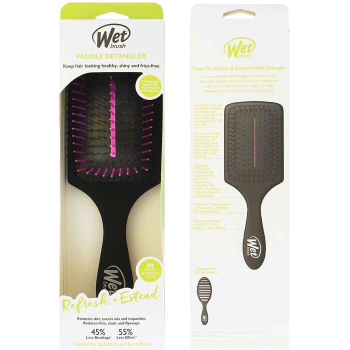 Wet Brush Refresh Extend Paddle Detangler Black Kart na vlasy donna