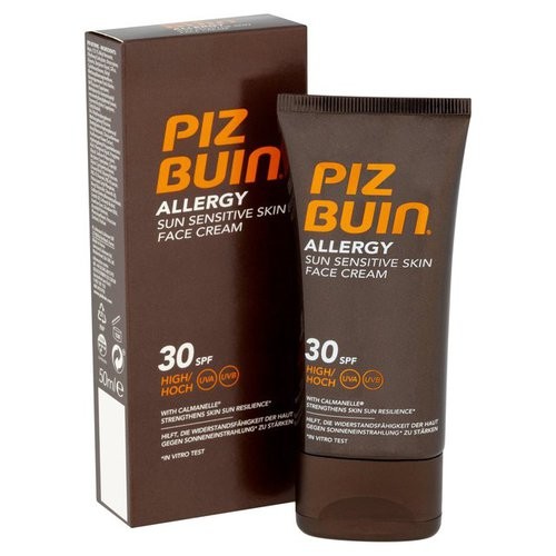 PIZ BUIN Crema solare viso per pelli allergiche SPF 30 Crema solare per viso SPF 50 Donna