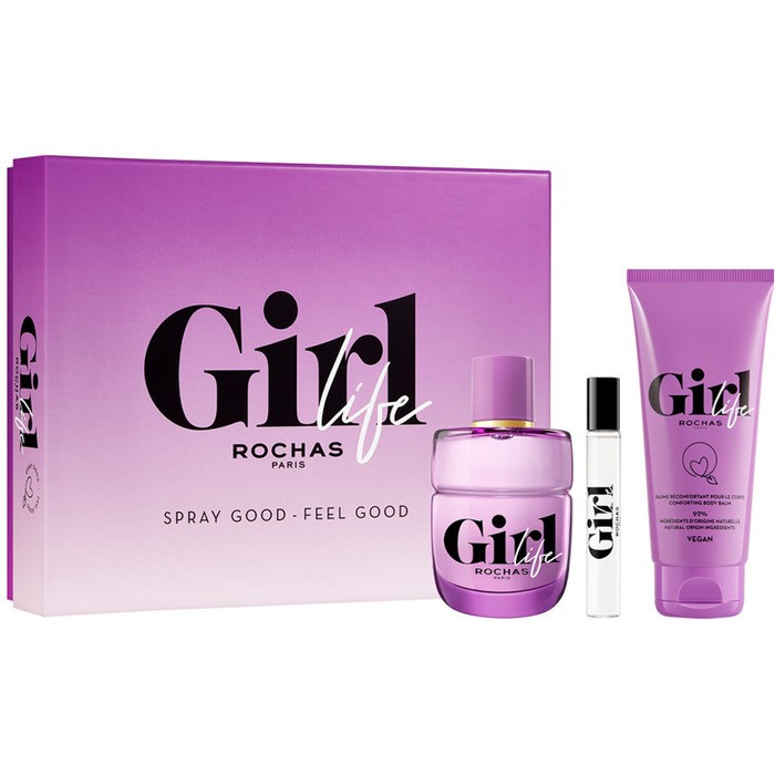 Rochas Girl Life Gift Set eau de parfum 75ml, Mini eau de parfum 7.5ml and Body Balm 100ml donna 75ml