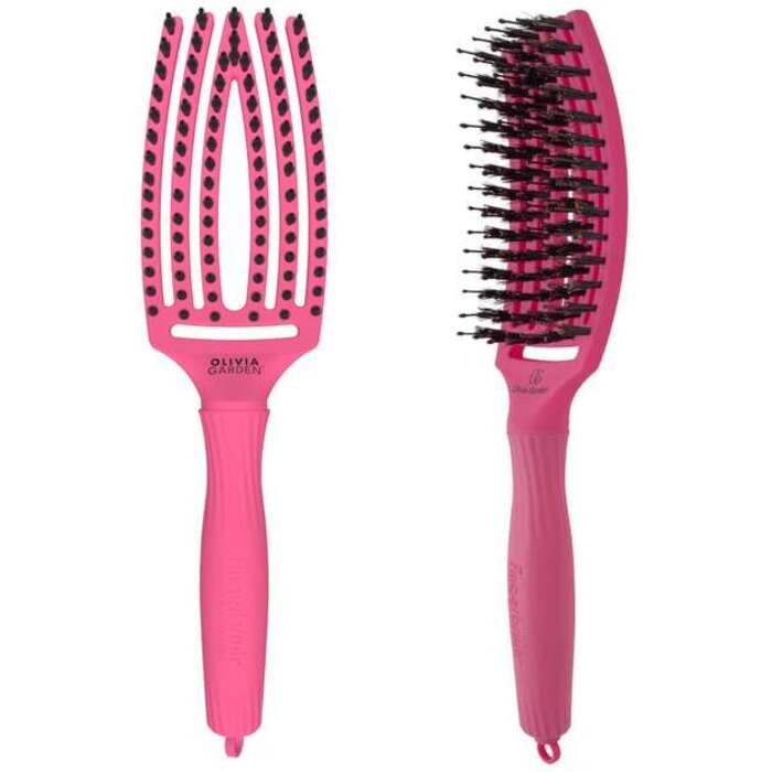 Olivia Garden Fingerbrush Combo Medium Hot Pink spazzola per capelli con setole di nylon e di cinghiale donna