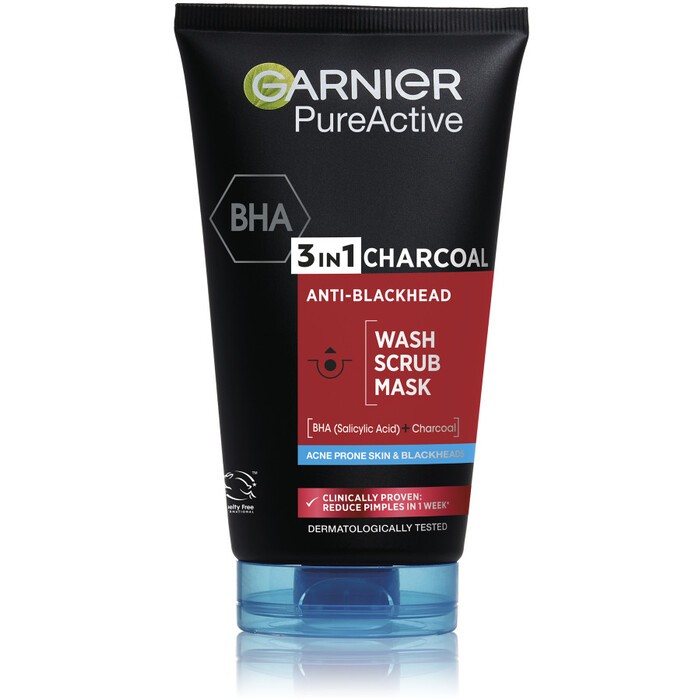 GARNIER 3 in 1 Black Pure Active Intensive Charcoal Anti Blackhead 150ml 150ml Unisex
