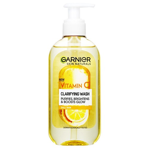 GARNIER Skin Naturals Clarifying Wash Gel detergente schiarente con vitamina C 200ml Donna