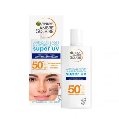 Garnier Ambre Solaire Super UV Protection Fluid SPF50 Face Sun Care Unisex 40ml