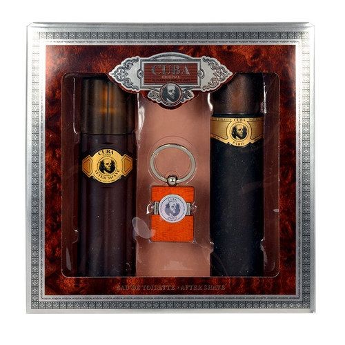 Cuba Cuba Gold Gift Set 100ml After Shave Cuba Gold 100ml e portachiavi Eau de toilette da Uomo 100ml