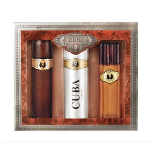 Cuba Cofanetto Regalo Cuba Gold eau de toilette 100 ml Dopobarba Cuba Gold 100 ml e deospray Cuba Gold 200 ml uomo 100ml