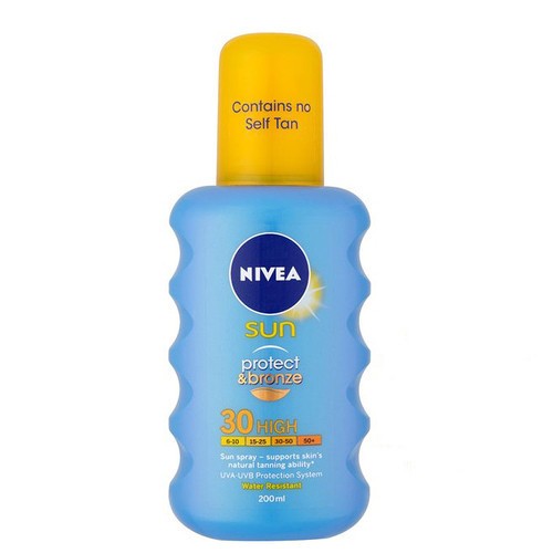 Nivea Sun Protect Bronze Sun Spray SPF30 Sun Body Lotion Donna 200ml