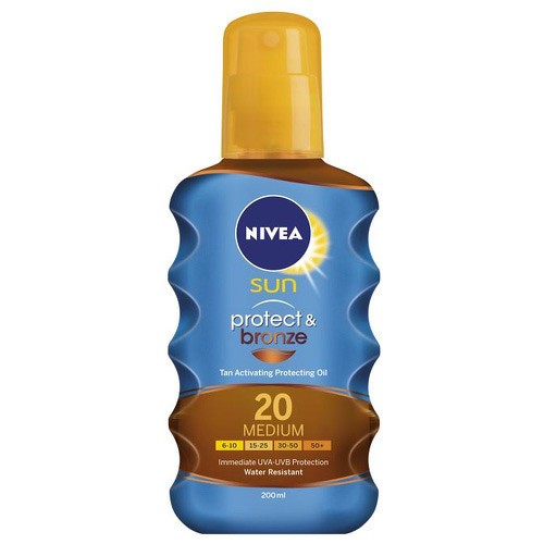 Nivea Sun Protect Bronze Oil Spray SPF20 Sun Body Lotion Donna 200ml