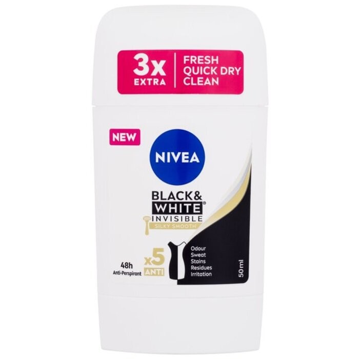 Nivea Black and White Invisible Silky Smooth 48h citliv pokoka Antiperspirant po holen donna 50ml