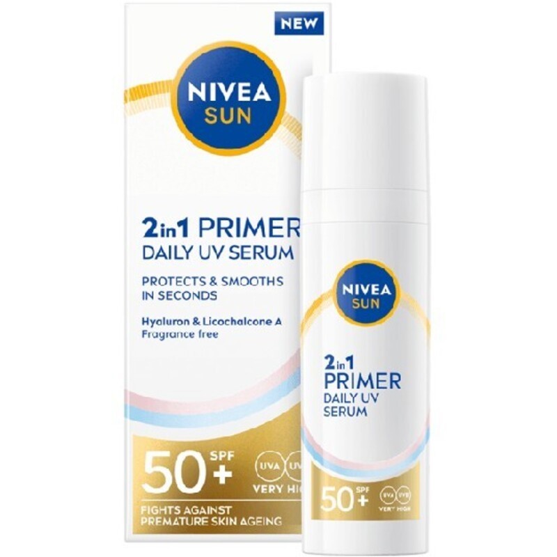 Nivea sun 2 in 1 primer daily uv serum base e siero viso spf50+ 30 ml