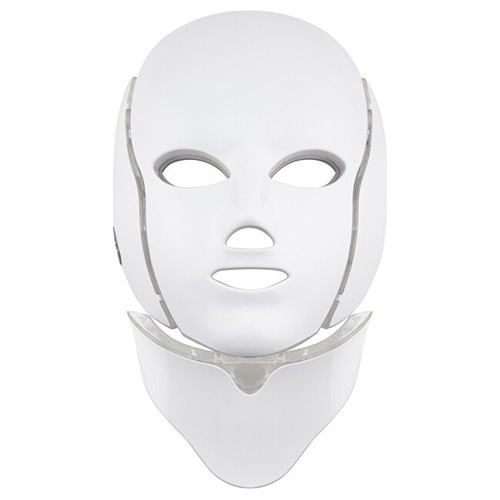 Palsar 7 Maschera LED per viso e collo bianca Maschera LED + Collo 7 Colori con Bianco donna