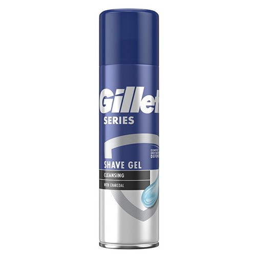 Gillette Charcoal Cleansing Shave Gel Gel da barba detergente con carbone 200ml Uomo