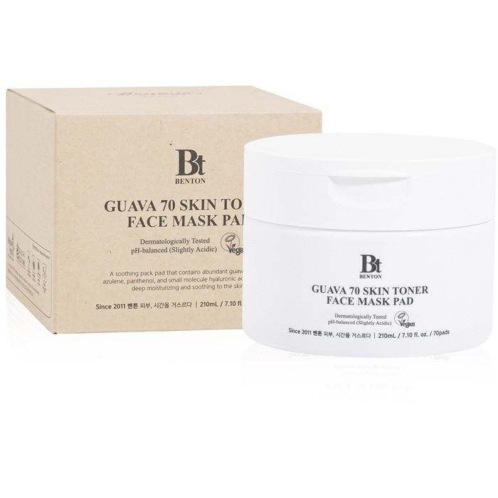 Benton Guava 70 Skin Toner Face Mask Pad 70 Sheets - Soothing Toning Pads donna 210ml