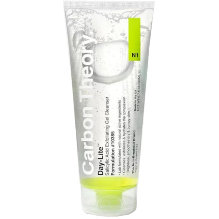 Carbon Theory DayLite Gel Detergente Esfoliante allAcido Salicilico Gel detergente esfoliante per la pelle donna 200ml