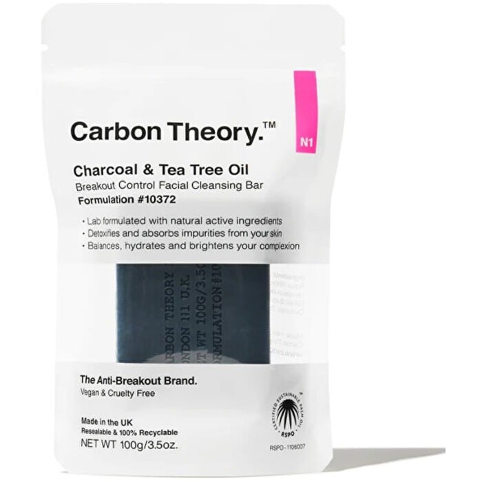 Carbon Theory Charcoal & Tea Tree Oil Breakout Control Facial Cleansing Bar donna 100.0g
