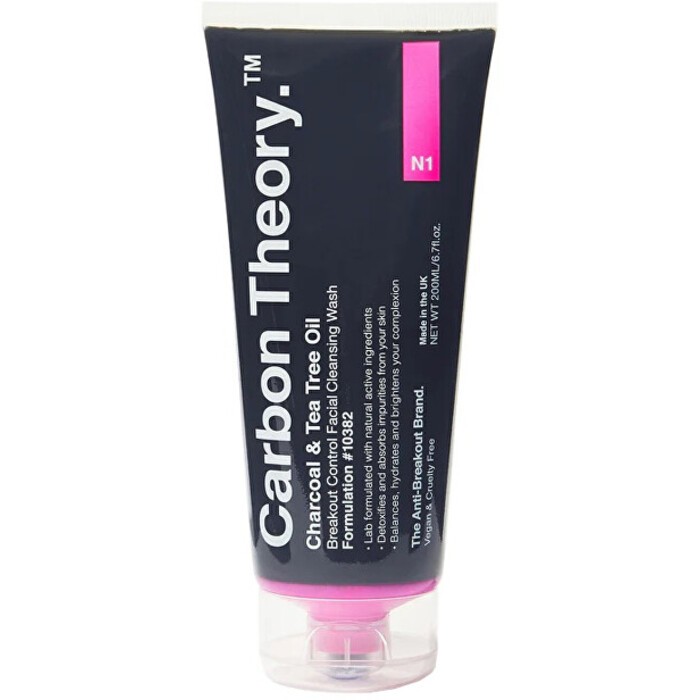 Carbon Theory Charcoal & Tea Tree Oil Breakout Control Facial Cleansing Wash donna 200ml