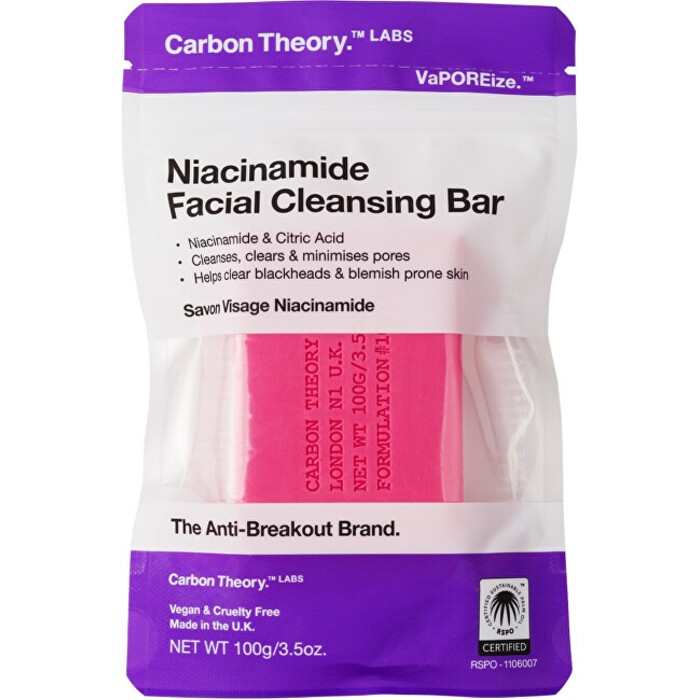 Carbon Theory Niacinamide Facial Cleansing Bar Sapone detergente per il viso donna 1000g