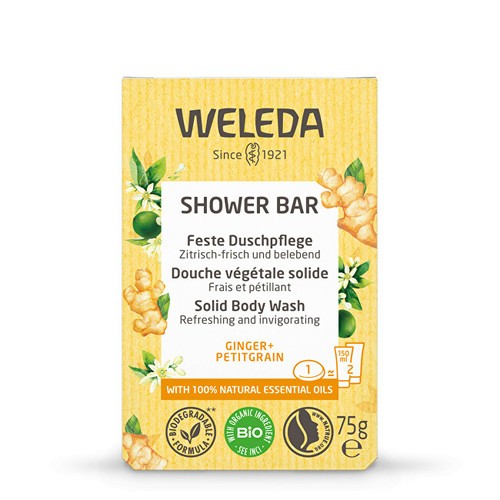 Weleda Doccia Bar Ginger Petitgrain Sapone rinfrescante agli agrumi 750g Donna