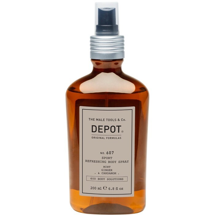 Depot 600 Body Solutions No 607 Botanical Complex Refreshing Body Spray For Face Body Mint Ginger Cardamom 200ml donna