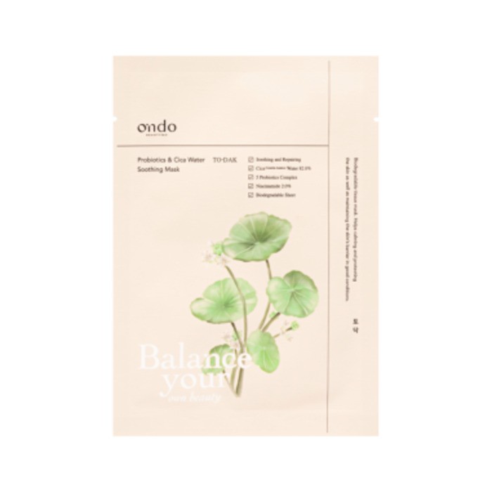 Ondo Beauty 36.5 TO-DAK Probiotics & Cica Water Soothing Mask - Skin mask donna 25.0g