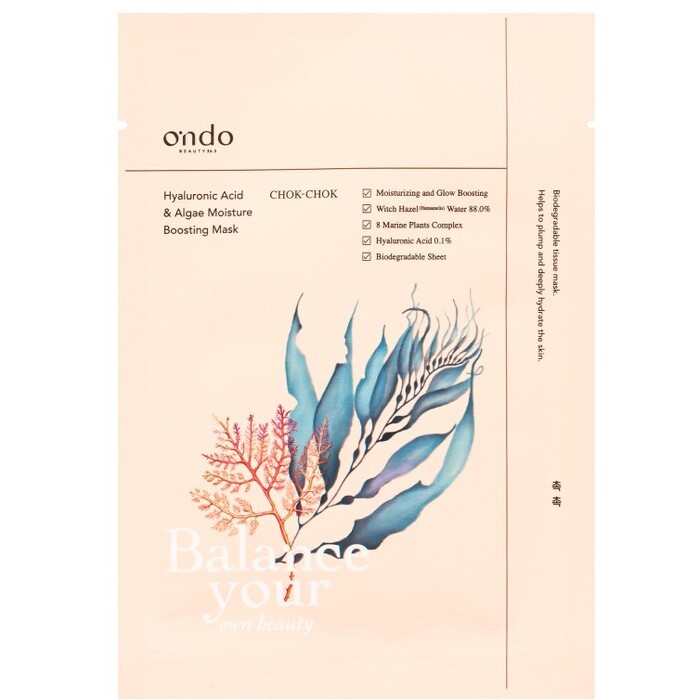 Ondo Beauty 36.5 CHOK-CHOK Hyaluronic Acid & Algae Moisture Boosting Mask - Hydrating sheet mask donna 25.0g