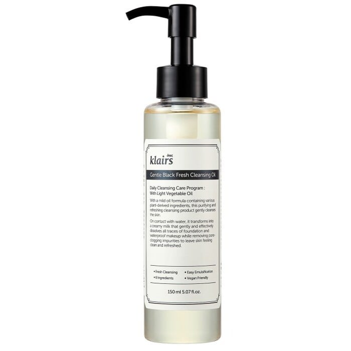 Dear, Klairs Gentle Black Fresh Cleansing Oil - Gentle cleansing oil for oily skin donna 150ml