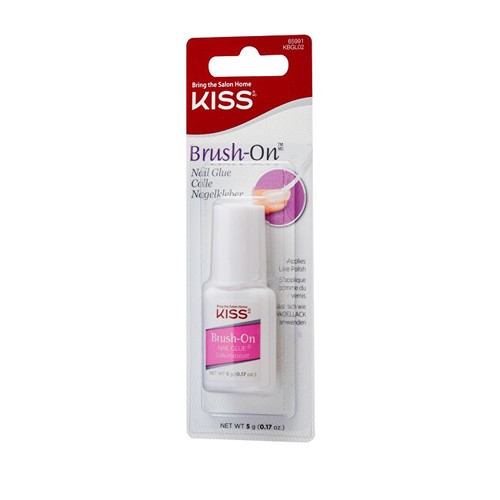 KISS Colla per unghie ad asciugatura rapida con pennello applicatore Brush-On Nail Glue 5 g donna