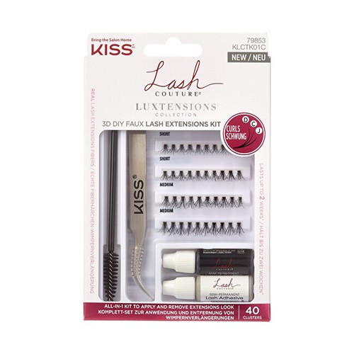 Kiss My Face Lash Couture LuXtension Cluster Kit Kit per lapplicazione delle ciglia finte Donna
