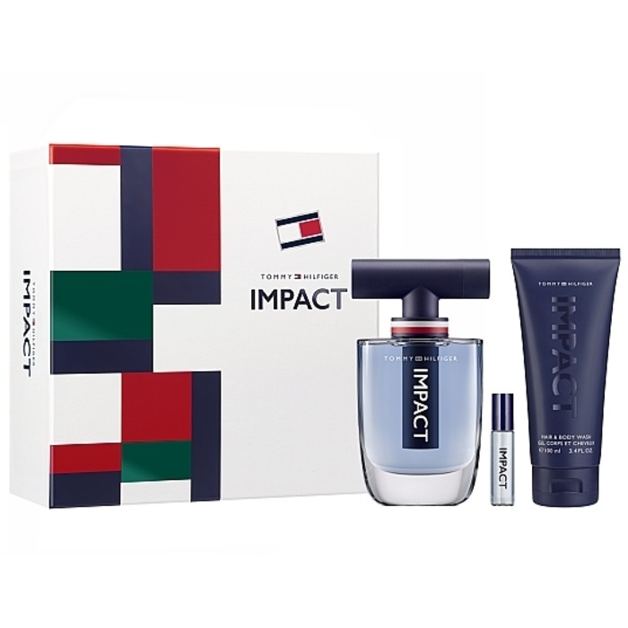 Tommy Hilfiger Impact Gift set eau de toilette 100 ml, shower gel 100 ml and miniature eau de toilette 4 ml uomo 100ml