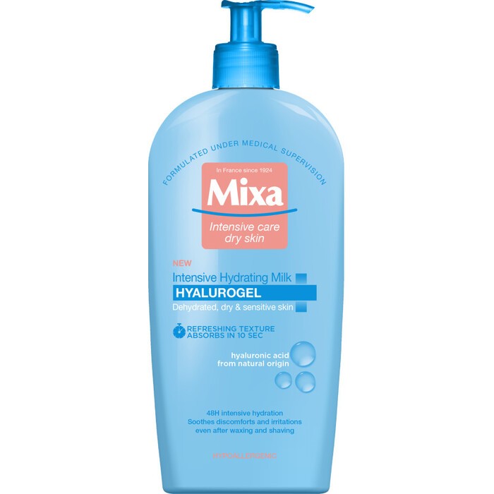 Mixa Lozione Corpo Idratante per Pelli Secche e Sensibili Hyalurogel Latte Idratante Intensivo 400ml 400ml Donna