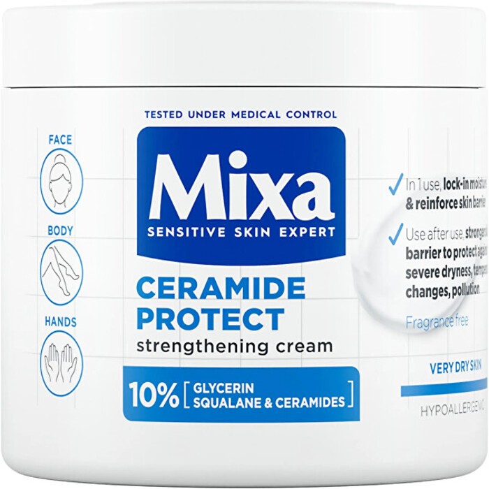 Mixa Crema Rinforzante Ceramide Protect pelle molto secca donna 400ml