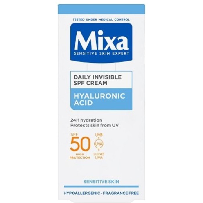 Mixa Daily Invisible SPF Cream SPF 50 Crema idratante quotidiana per la pelle donna 50ml