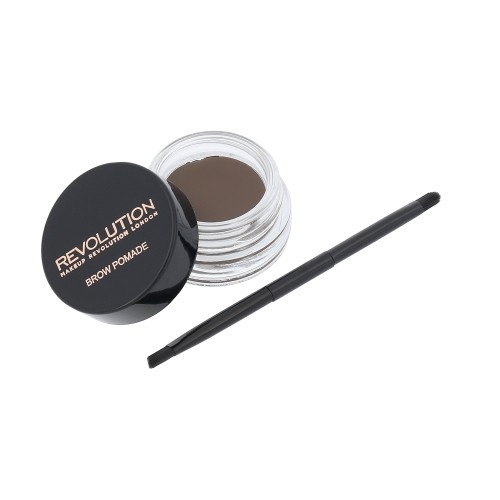 Makeup Revolution Pomata per sopracciglia con pennello a doppia punta donna Dark Brown