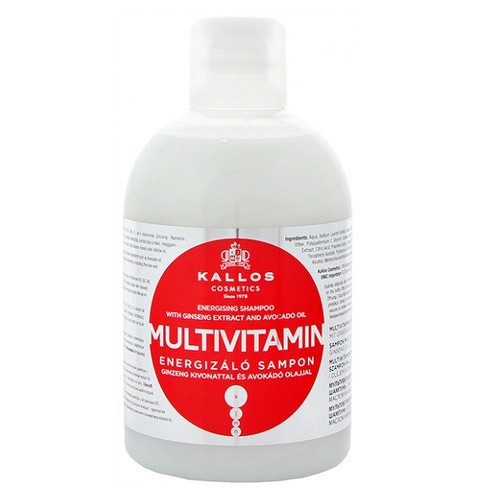 Kallos Shampoo Multivitaminico con Estratto di Ginseng e Olio di Avocado 1000ml Donna