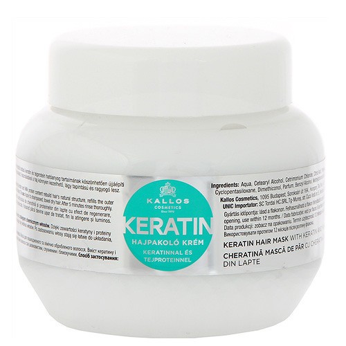 Kallos Maschera per capelli alla cheratina 1000ml Donna