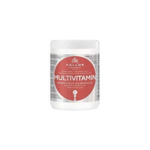 Kallos Multivitaminico con Estratto di Ginseng e Maschera per Capelli di Avocado 1000ml Donna