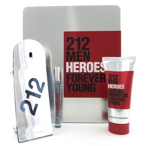 Carolina Herrera 212 Heroes Eau De Toilette Spray 90ml Set 3 Pezzi Natale 2023 uomo