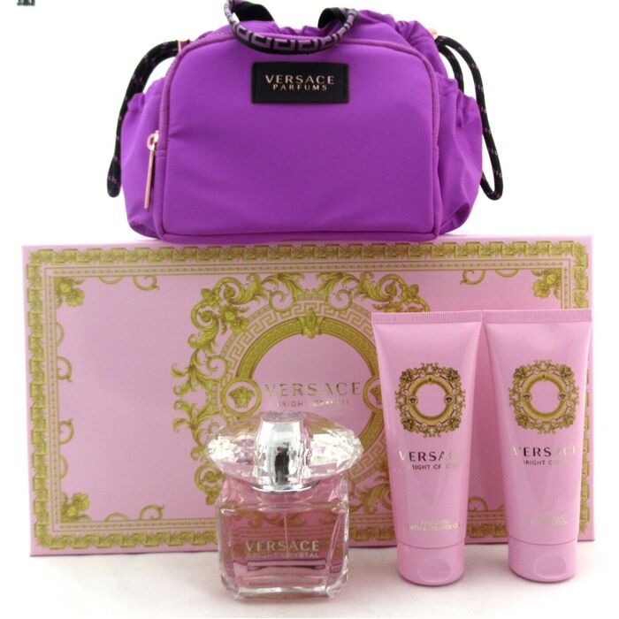 Versace Bright Crystal Giftset 290ml eau de toilette Spray 90ml-Bath & Showergel 100ml-Body Lotion 100ml-Bag