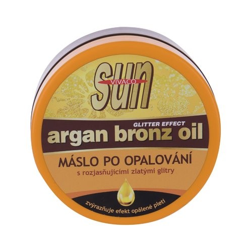 Vivaco Sun Argan Bronze Oil - After-sun butter with brightening gold glitter donna 200ml