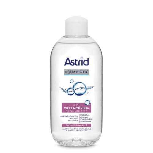 Astrid Acqua micellare 3 in 1 per viso occhi e labbra per pelli secche e sensibili Aqua Biotic 400ml Donna