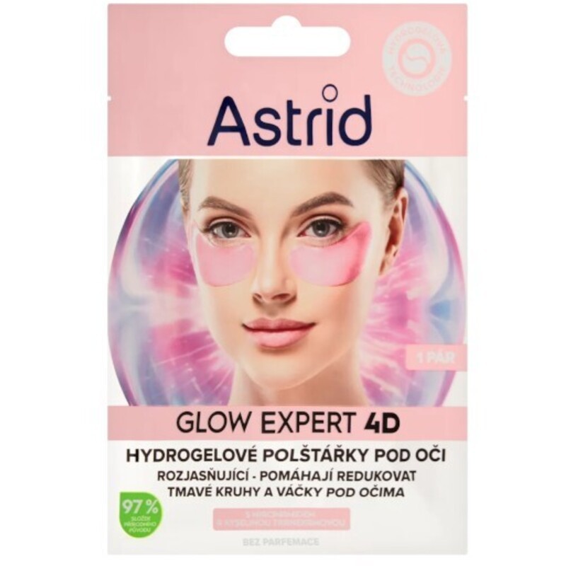 Astrid Glow Expert 4D - Brightening hydrogel under-eye pads with niacinamide donna