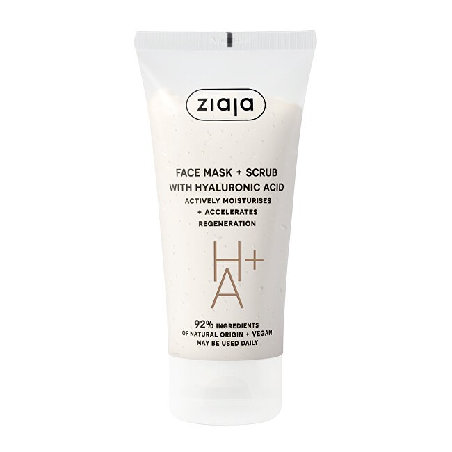 Ziaja Maschera peeling con acido ialuronico Maschera Viso + Scrub 55ml donna