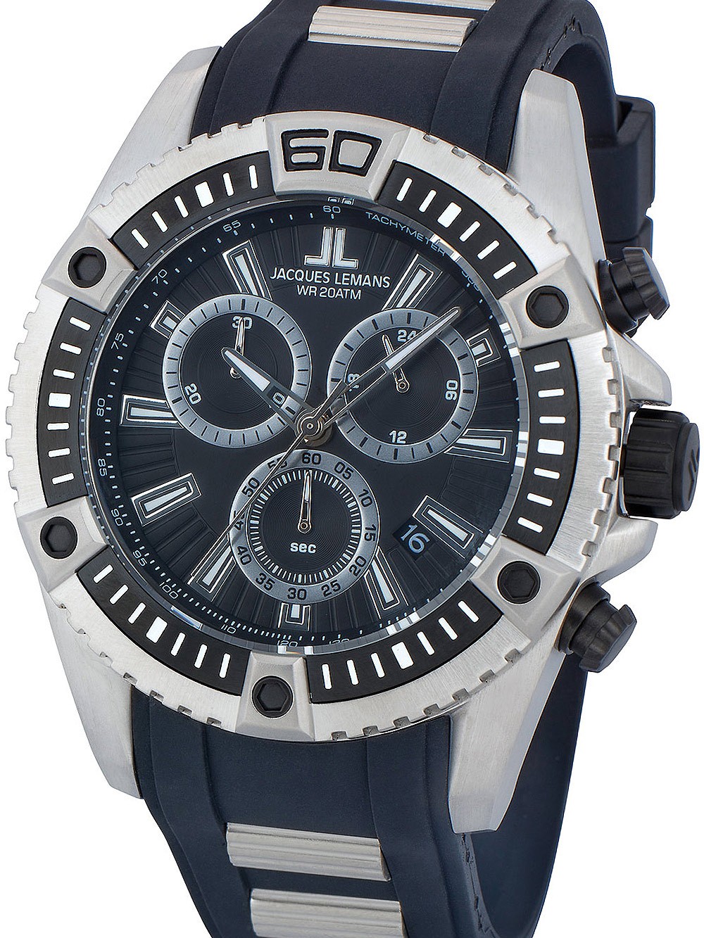 orologio uomo Jacques Lemans 1-1805B Liverpool Men's Chronograph 46mm 20 ATM