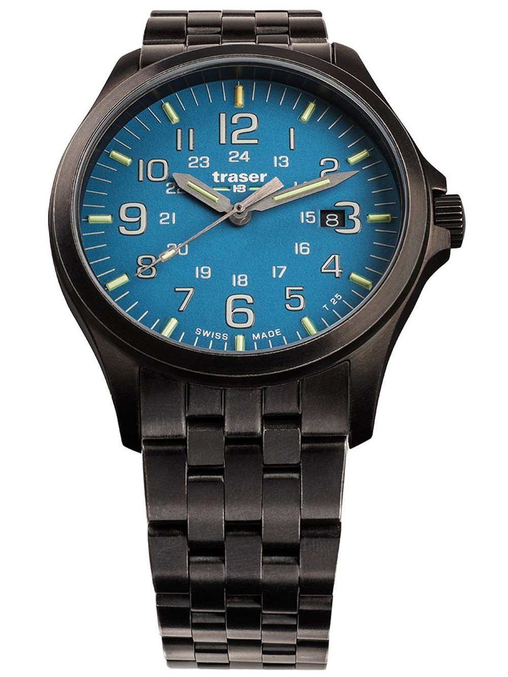 orologio uomo Traser H3 108740 P67 Officer GunMetal Skyblue Mens Watch 42mm 10ATM