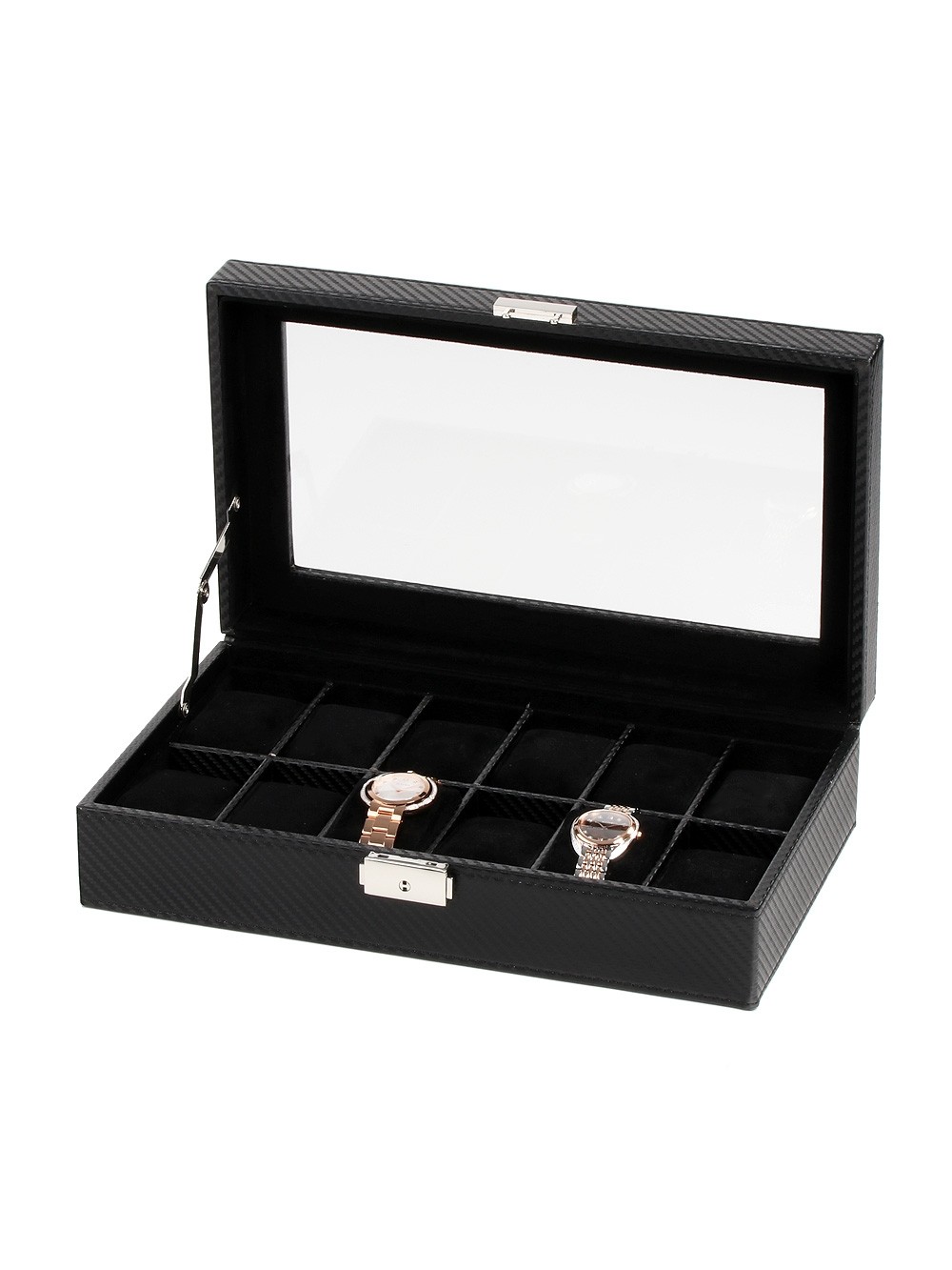 scatola orologio Rothenschild Watch Box RS-1098-12CFBL For 12 Watches black
