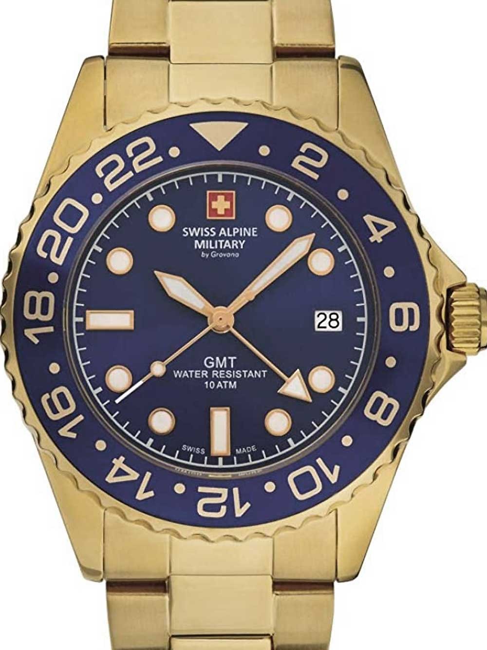 orologio uomo Swiss Alpine Military 7052.1115 GMT diver 42mm 10ATM