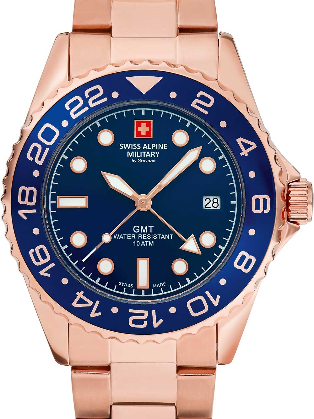 orologio uomo Swiss Alpine Military 7052.1165 GMT diver 42mm 10ATM