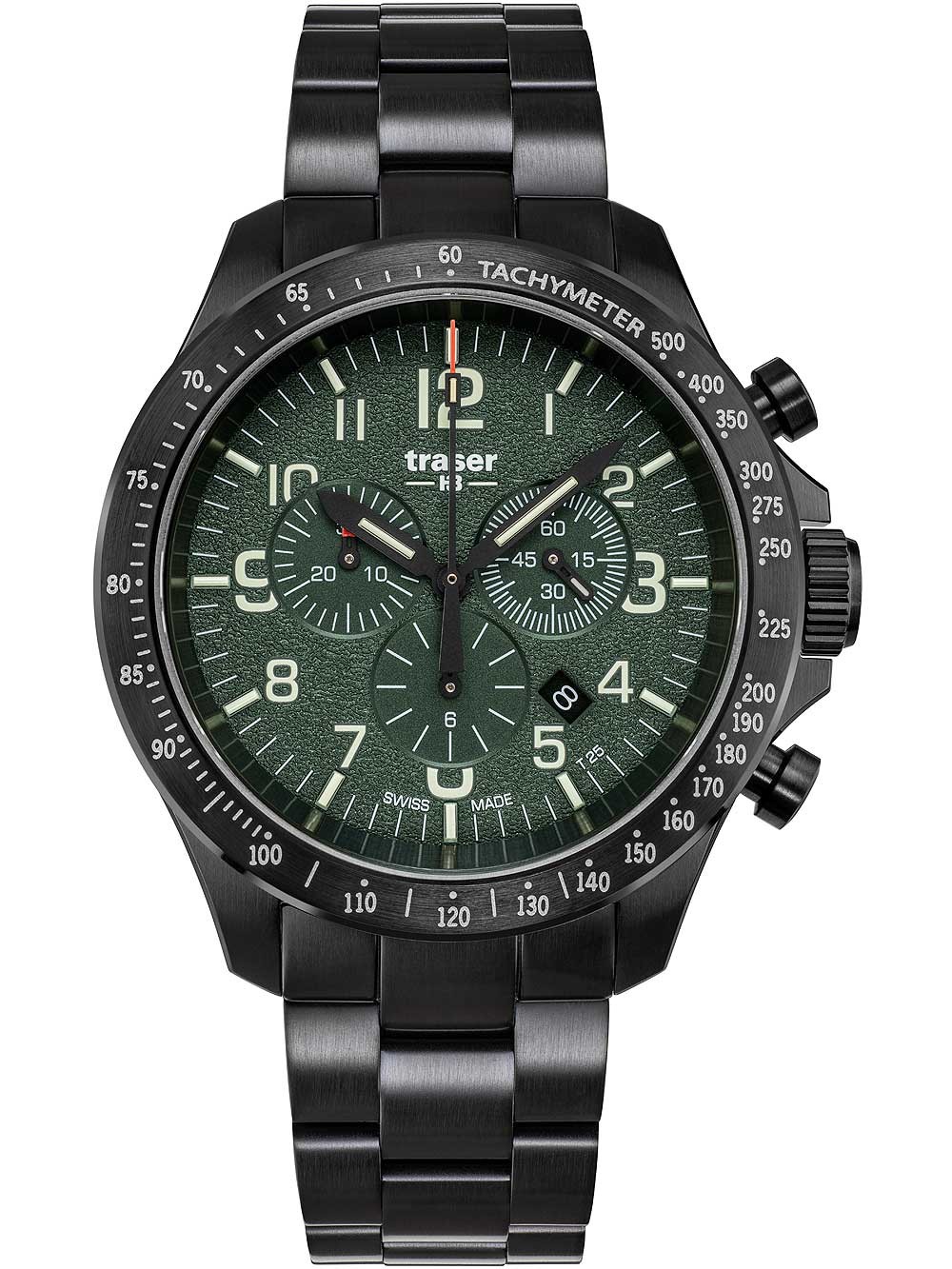 orologio uomo Traser H3 109464 P67 Officer chrono green steel 46mm 10ATM
