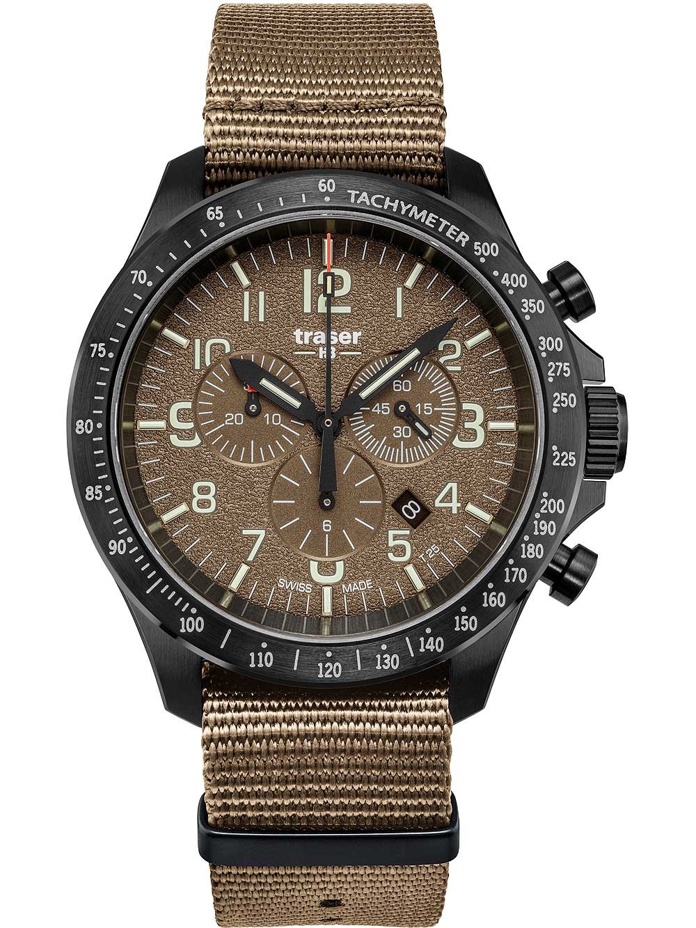 orologio uomo Traser H3 109459 P67 Officer chrono khaki nato 46mm 10ATM